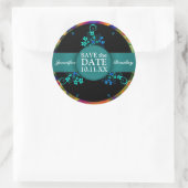Floral Regenbogen Save the Date Aufkleber (Tasche)