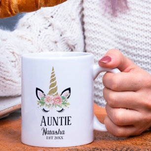 Floral-Regenbogen-Tante, Schwangerschaftsankündigu Kaffeetasse