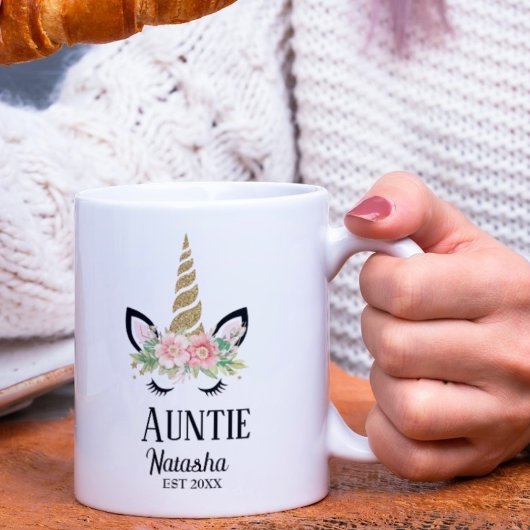 Floral-Regenbogen-Tante, Schwangerschaftsankündigu Kaffeetasse