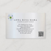 *~* Floral Regenbogen Weißes Anemon QR-Code Visitenkarte (Rückseite)