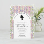 Floral Regency Elegantes Brautparty Einladung (Stehend Vorderseite)