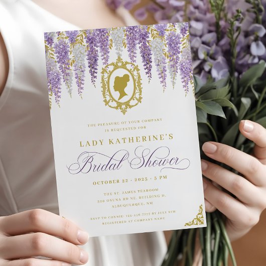 Floral Regency Era Brautparty Einladung