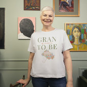 Floral Regenschirm GRAN TO BE TEXT BACK Baby Dusch T-Shirt