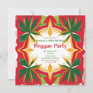 Floral Reggae Palms Anpassbares Party Einladung