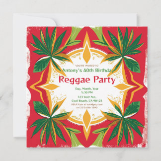 Floral Reggae Palms Anpassbares Party Einladung