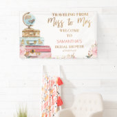 Floral Reise Miss an Mrs. Brautparty Banner (Insitu)