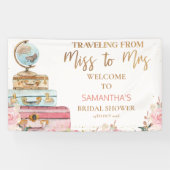 Floral Reise Miss an Mrs. Brautparty Banner (Horizontal)