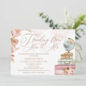 Floral Reisen von Miss nach Brautparty Einladung (Stehend Vorderseite)
