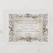 Floral Remembranement Bereavement Danke Notecard Mitteilungskarte (Vorne/Hinten)