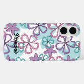 Floral Remix - Retro-Blume mit spielenden Konturen Case-Mate iPhone Hülle (Rückseite (Horizontal))