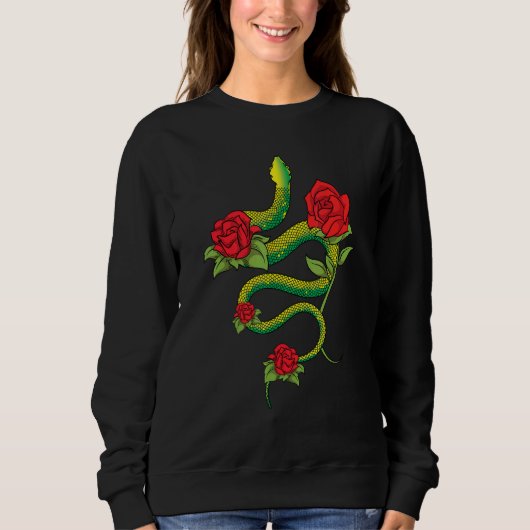 Floral Reptile Keeper Animal Roses Snake Snake Sweatshirt (Vorderseite)