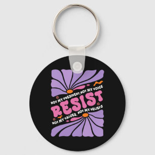 Floral Resist nicht mein Präsident Anti-Trump Boho Schlüsselanhänger