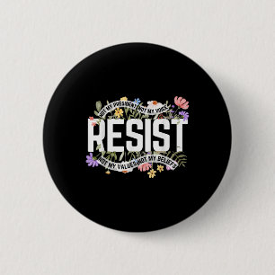 Floral Resist nicht mein Präsident Anti-Trump Button