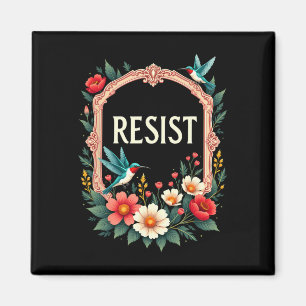 Floral Resist Trump Funny Anti-trump 2025 Magnet