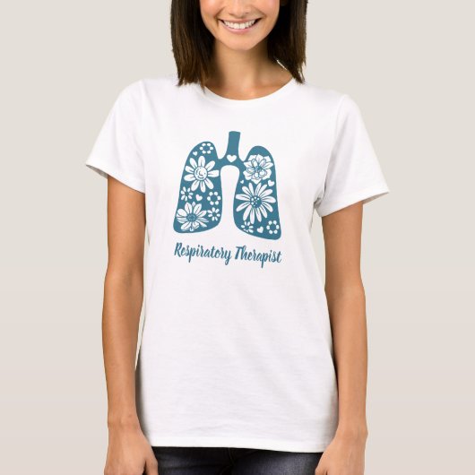 Floral Respiratorischer Therapeut T-Shirt (Vorderseite)