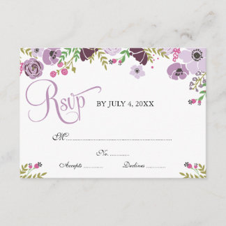 Floral Response Card | Lila RSVP Karte