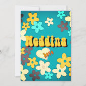 Floral Retro 1970er Chic Wedding Einladung (Vorderseite)