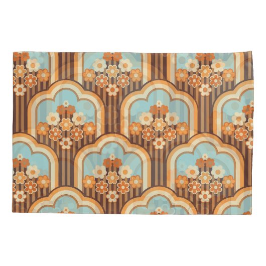 Floral Retro: 70er Wallpaper Revival Kissenbezug (Rückseite)