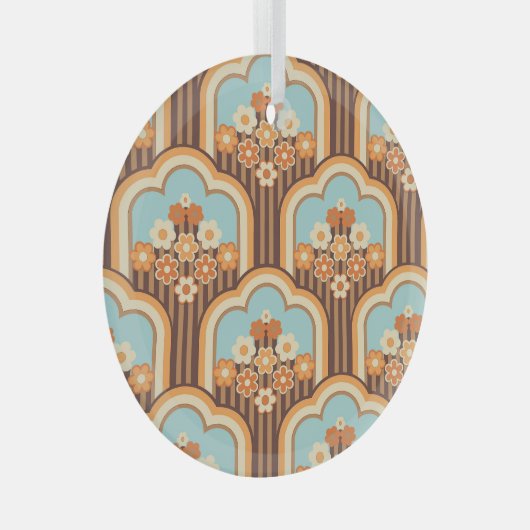 Floral Retro: 70er Wallpaper Revival Ornament Aus Glas (Vorderseite Rechts)