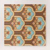Floral Retro: 70er Wallpaper Revival Puzzle (Horizontal)