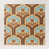 Floral Retro: 70er Wallpaper Revival Puzzle (Vertikal)