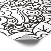 Floral Retro Doodle 2 Poster (Ecke)