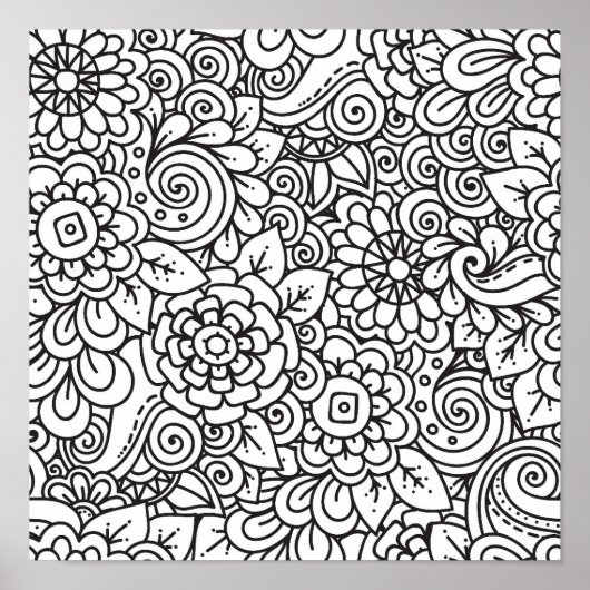 Floral Retro Doodle 2 Poster (Vorne)