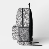 Floral Retro Doodle Bedruckter Rucksack (Rechts)