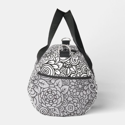 Floral Retro Doodle Duffle Bag (Rechts)