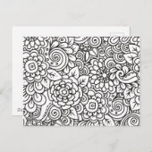 Floral Retro Doodle Postkarte (Vorne/Hinten)