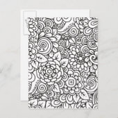 Floral Retro Doodle Postkarte (Vorne/Hinten)