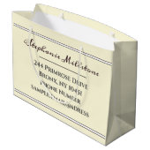 Floral Retro Frühlingsblumen Primrose Beruflich Große Geschenktüte (Rückseite Schrägansicht)