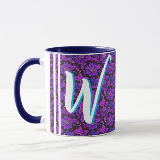 Floral Retro Geschenk (Name, Monogramm) Antikes Vi Tasse (Links)