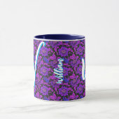 Floral Retro Geschenk (Name, Monogramm) Antikes Vi Tasse (Zentrum)
