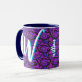 Floral Retro Geschenk (Name, Monogramm) Antikes Vi Tasse (Vorderseite Links)
