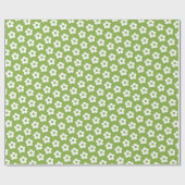 Floral Retro Green Niedlicher Cartoon Daisy Muster Geschenkpapier (Flach)