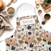 Floral Retro Mitte des Jahrhunderts Moderne Name S Schürze