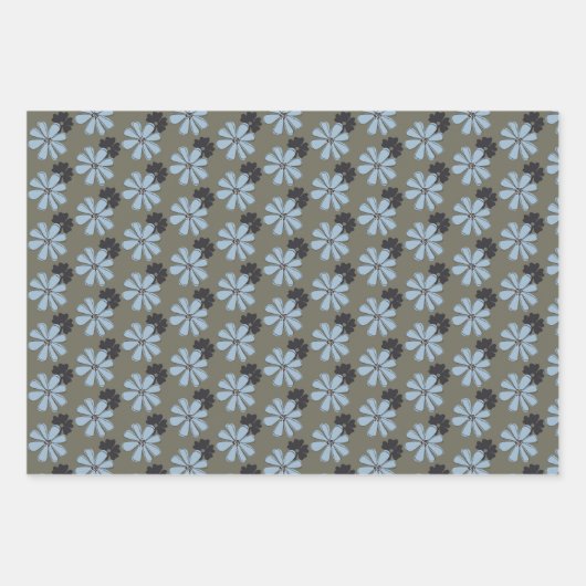 Floral Retro Muster Geschenk Geschenkpapier Set (Vorderseite 2)