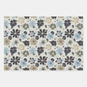 Floral Retro Muster Geschenk Geschenkpapier Set (Vorderseite)