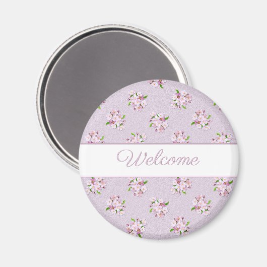 Floral Retro Muster Magnet (Vorderseite/Rückseite)
