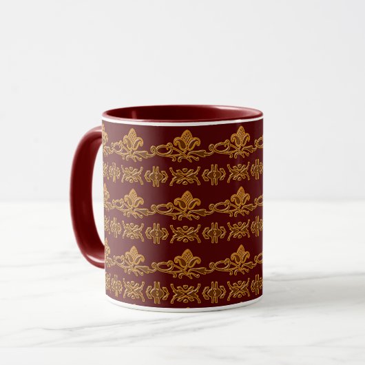 Floral Retro Muster Tasse (Vorderseite Links)