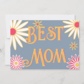 Floral Retro Mutter Tageskarte Karte (Vorderseite)