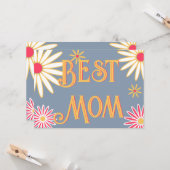 Floral Retro Mutter Tageskarte Karte (Vorderseite/Rückseite Beispiel)