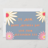 Floral Retro Mutter Tageskarte Karte (Rückseite)