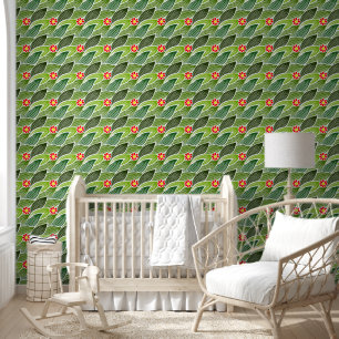 Floral Retro Niedlich Daisy Green fröhlich Groovy Tapete