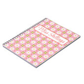 Floral Retro rosa und grün Personalisiert Notizblock (Linke Seite)