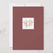 Floral Retro Rose Save the Date Einladung Hochzeit (Rückseite)