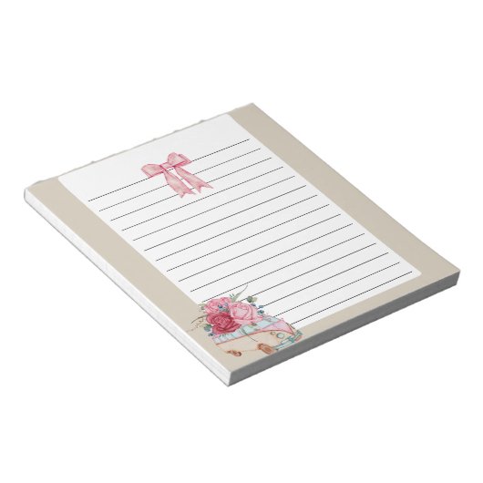 Floral Retro Van Lined Notepad Notizblock (angewinkelt)