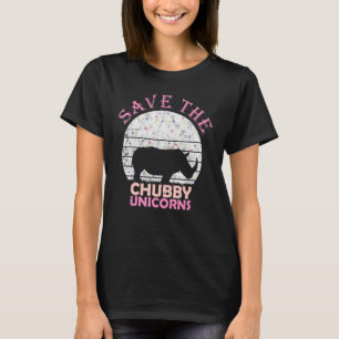 Floral Rhino für Mädchen Frauen Rett der Chubby Un T-Shirt
