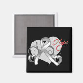 Floral Ribbon Hope - Lungenkrebs Magnet (Vorderseite/Rückseite)